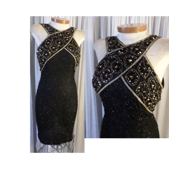 NWT Vintage Stenay 8 Silk Bead Sequins Dress Party - Picture 5 of 8